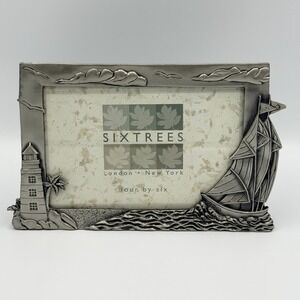 Sixtrees Lighthouse Sailboat 4x6 Photo Frame Nautical Coastal Beach